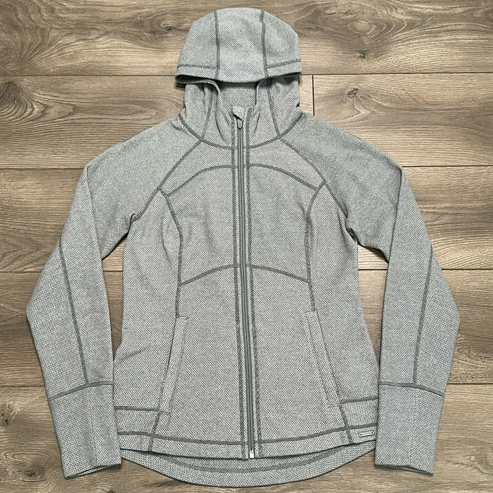 Prana Rockaway Full Zip Gray Texture Hoodie Jacket Size Small - Picture 1 of 12